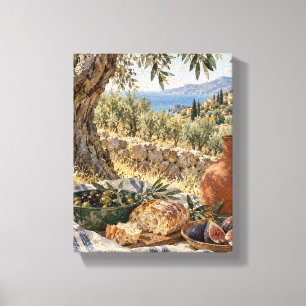 Toile Pique-nique dans un oliveraie avec des figues et d