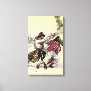 Toile Pirates vintages, Duel jusqu'à la mort sur la plag