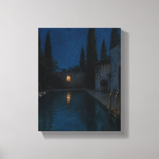 Toile Piscine Cypress à minuit – Art Bleu Maussade