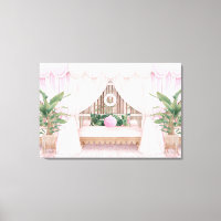 Piscine d'hôtel à rayures roses et blanches Cabana