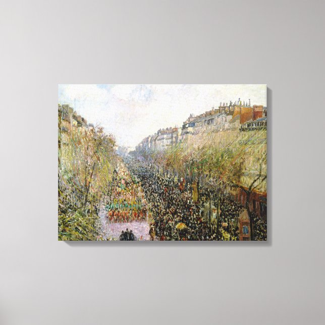 Toile Pissarro - Boulevard Montmartre, Mardi Gras (Recto)