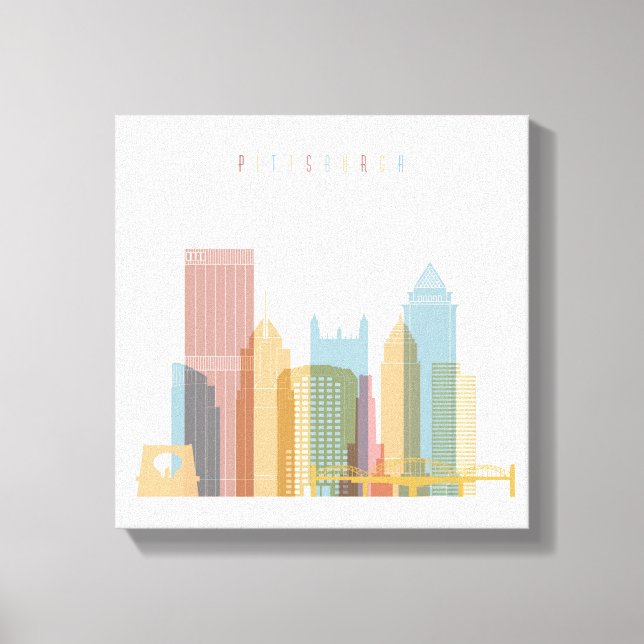 Toile Pittsburgh, Pennsylvanie | Ville Skyline (Recto)