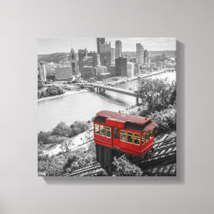 Toile Pittsburgh Steel City Skyline Incline Photographie