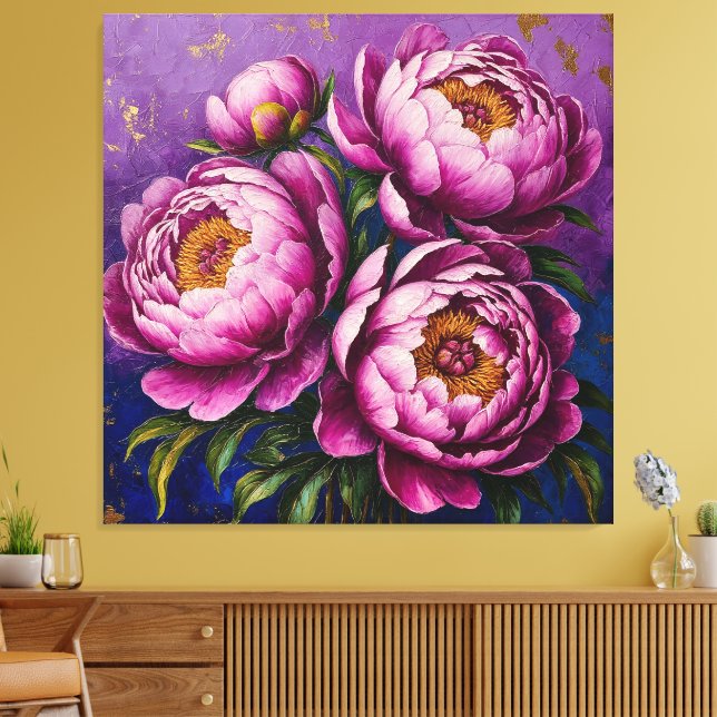 Toile Pivoines roses vibrantes (Insitu(Salon))