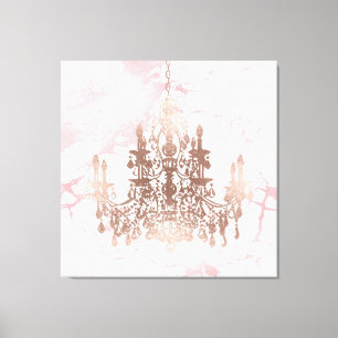 Toile PixDezines Blush Marble Rose Gold Chandelier 40x40