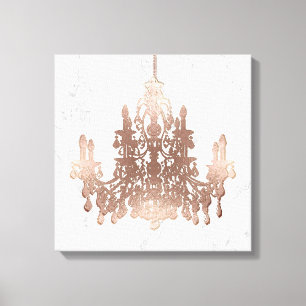 Toile PixDezines Lustre Faux Or Chandelier sur Marbre