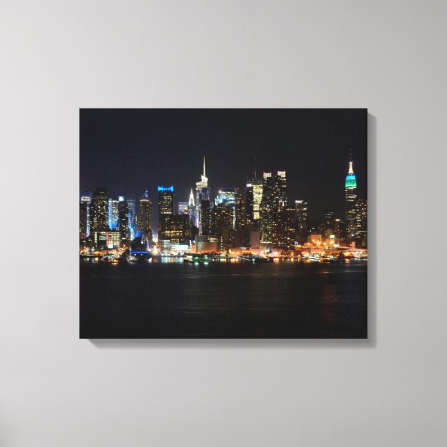 Toile PixDezines NYC Skyline/Manhattan/Night Lights (Recto)