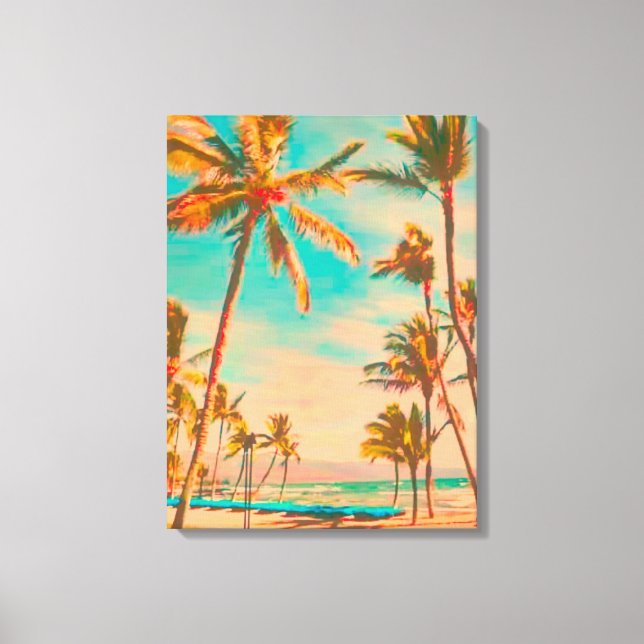 Toile PixDezines Plage/Hawaii/Baie/Turquoise (Recto)