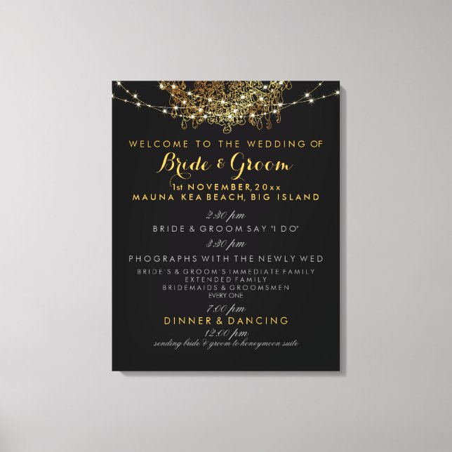 Toile PixDezines programme de mariage d'un lustre en fau (Recto)