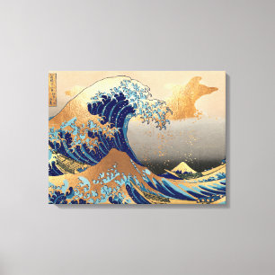 Toile PixDezines Vintage Grande Vague Hokusai 葛飾北斎の神奈川沖浪