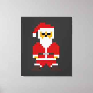 Toile Pixel Pose Père Noël