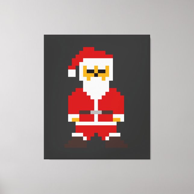 Toile Pixel Pose Père Noël (Recto)