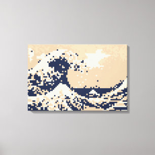 Toile Pixel Tsunami 8 Bit Pixel Art