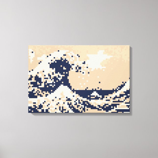 Toile Pixel Tsunami 8 Bit Pixel Art (Recto)