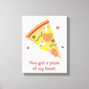 Toile Pizza de mon coeur, Puns d'amour mignons