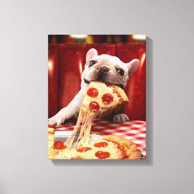 Toile Pizza Slice mangeur de chien (Recto)