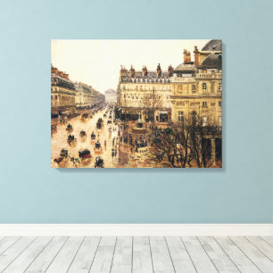 Toile Place du Theatre Francais, Paris sous la pluie par