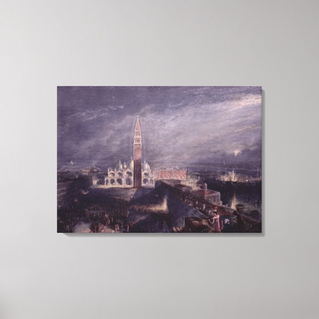 Toile Place Saint-Marc, Venise (Lune) gravée par G (Recto)