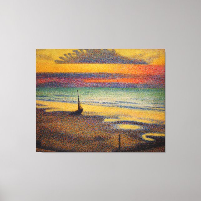 Toile Plage à Heist par Georges Lemmen 1891 (Recto)