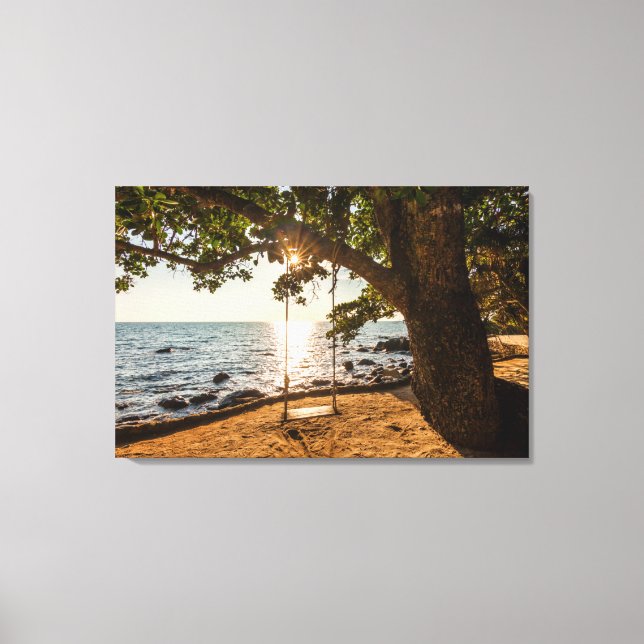 Toile Plage au coucher du soleil (Recto)