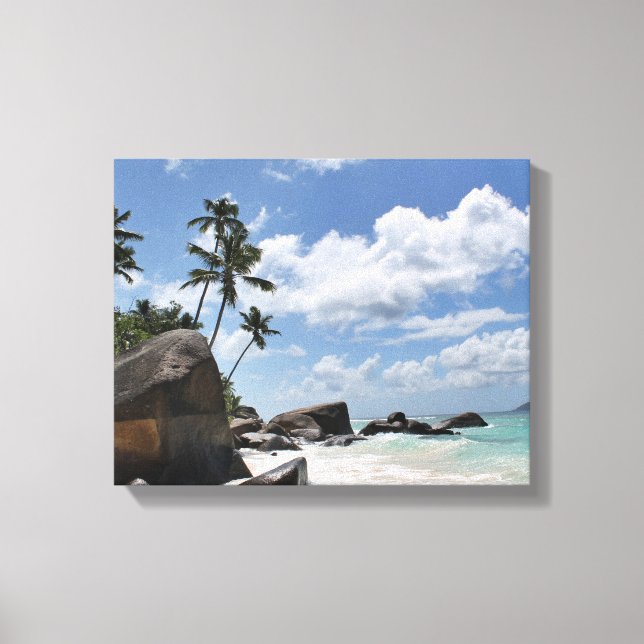 Toile plage aux Seychelles (Recto)