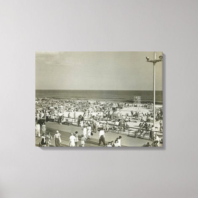 Toile Plage bondée (Recto)