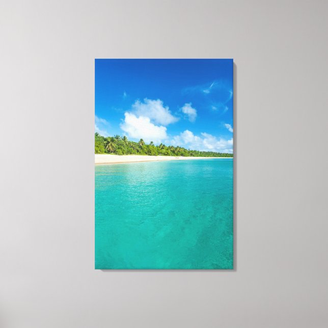 Toile Plage bordée de palmiers, Tonga (Recto)