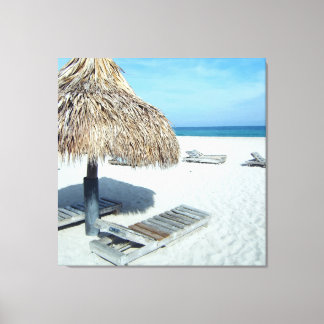 Toile Plage Cabana Art Pittoresque tropical