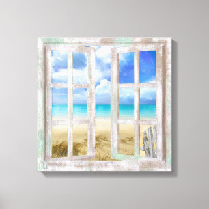 Toile Plage dans Open Window chalet côtier enveloppé