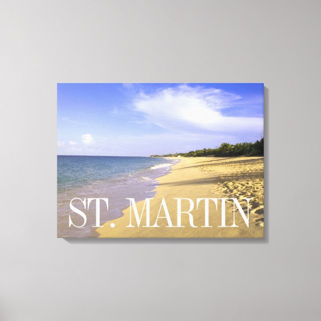 Toile Plage de Baie Longue, St-Martin (Recto)