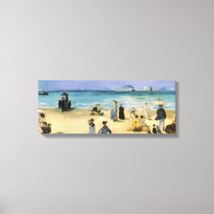 Toile Plage de Boulogne par Edouard Manet, Art Vintage