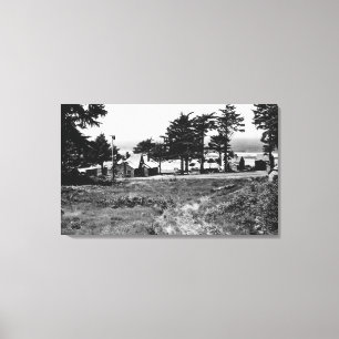 Toile Plage de canon, océan de cottages d'Arcadie de