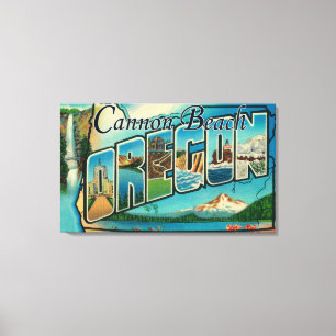 Toile Plage de canon, Orégon - grandes scènes de lettre