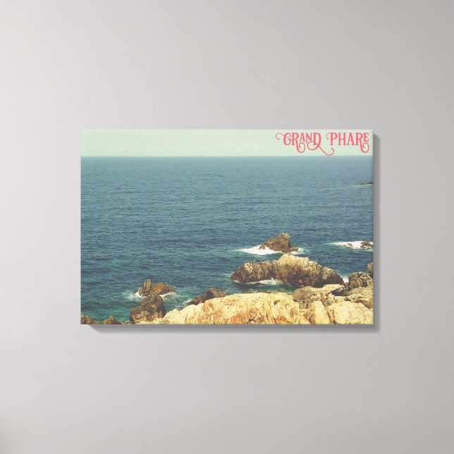 Toile Plage de côte rocheuse du Grand Phare de Jijel (Recto)
