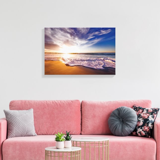Toile Plage de coucher de soleil de Californie (Insitu(Salon))