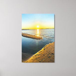 Toile Plage de Jones Beach au coucher du soleil NY