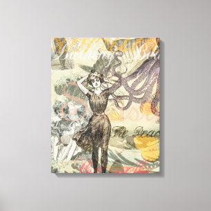 Toile Plage de la Pieuvre Antique Steampunk Côtière
