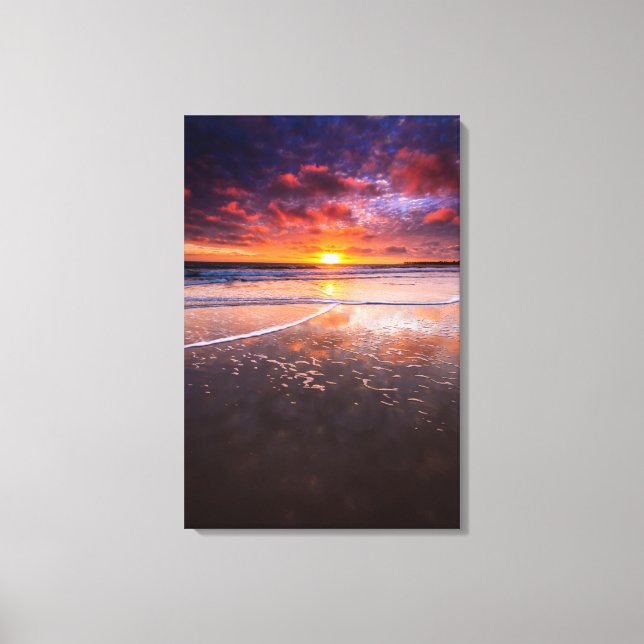 Toile Plage de l'État de Ventura au coucher du soleil (Recto)