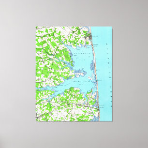 Toile Plage de Rehoboth et plage Delaware Map (1938) de