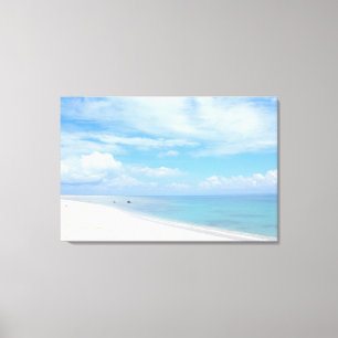 Toile Plage de sable blanc ensoleillée paysage marin pho