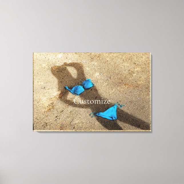 Toile Plage de sable de bikini bleu Thunder_Cove (Recto)