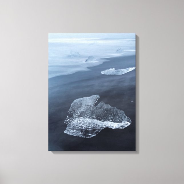 Toile Plage de sable noir et glace, Islande (Recto)