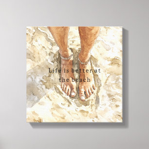 Toile Plage de sable pieds nus