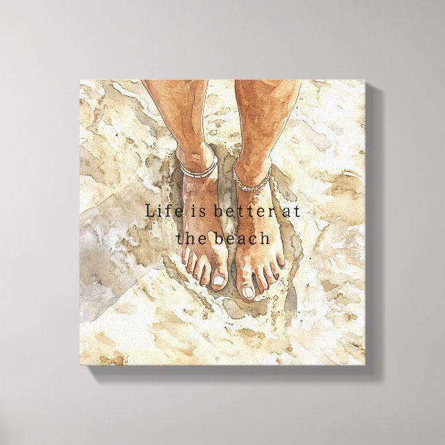 Toile Plage de sable pieds nus (Recto)