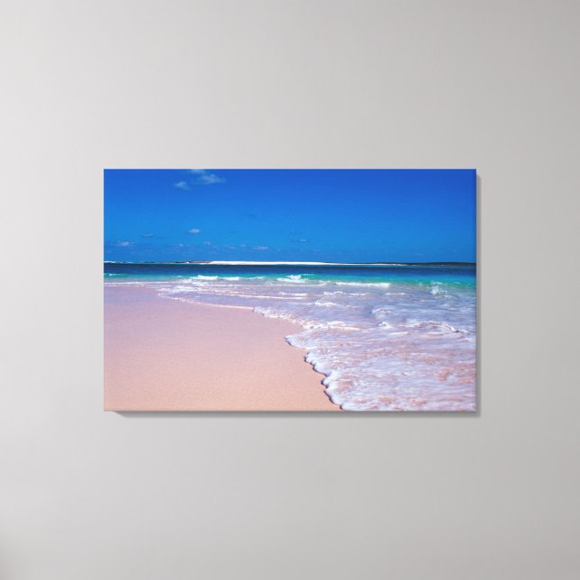 Toile Plage de sable rose à Conch Bay, Cat Island, (Recto)