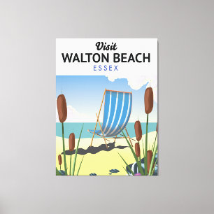 Toile Plage de Walton, affiche de voyage au bord de la m