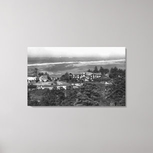 Toile Plage d'or, auberge de vue de ville de l'Orégon e