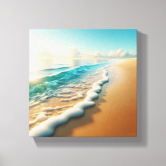Toile Plage dorée baignée de soleil avec une épaisse écu (Recto)