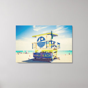 Toile Plage du sud de la tour de maître nageur, Miami,