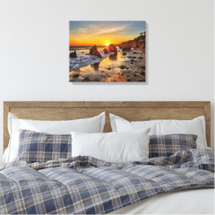 Toile Plage El Matador dans le paysage de Malibu Coucher